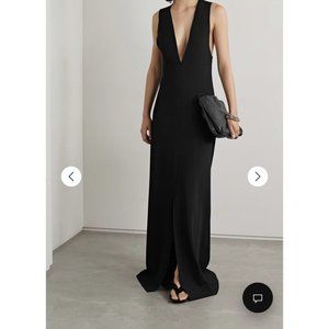 The Row Ingmar Dress Black Twist Back Maxi